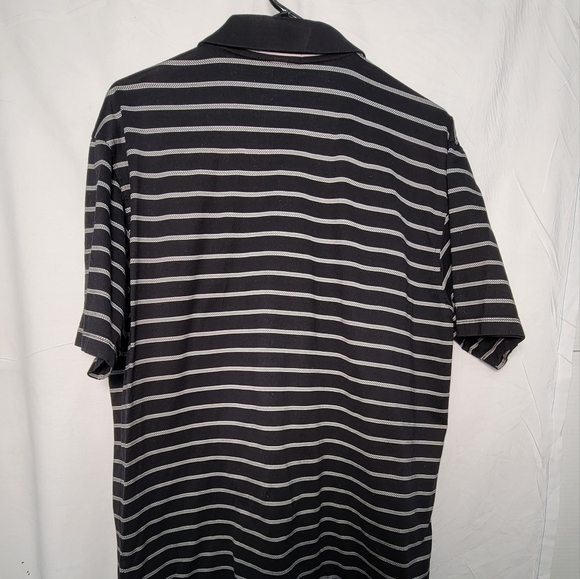 🏌‍♂️PETER MILLAR⛳️ PREMIUM💎GOLF POLO BLACK&WHITE STRIPED🏌SIZE L - Picture 4 of 8